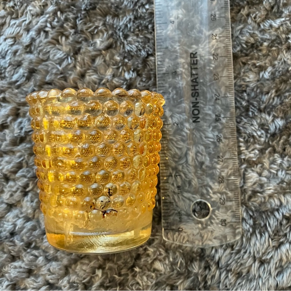 Vintage Amber Hobnail Glass Votive, Tea Light, Toothpick Holders (2) - Picture 5 of 6